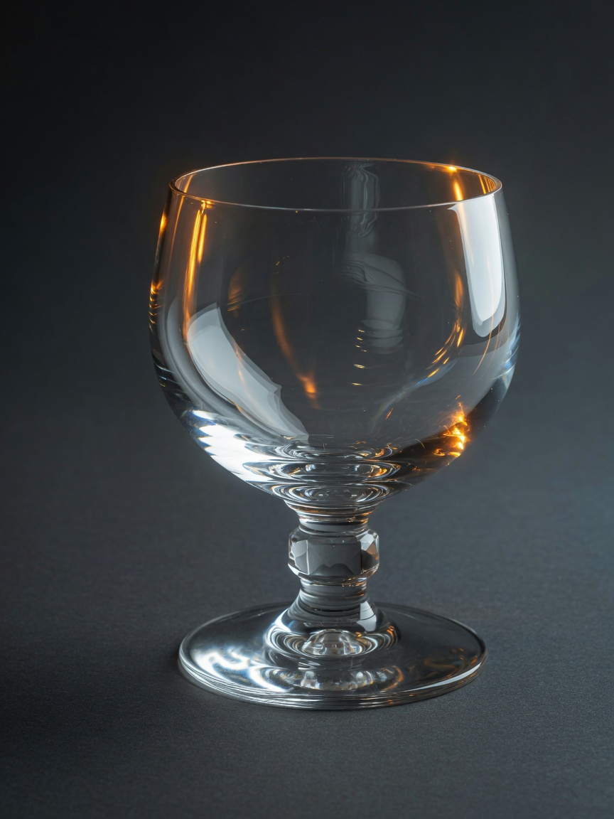 Empty Abbey 33 goblet in studio light