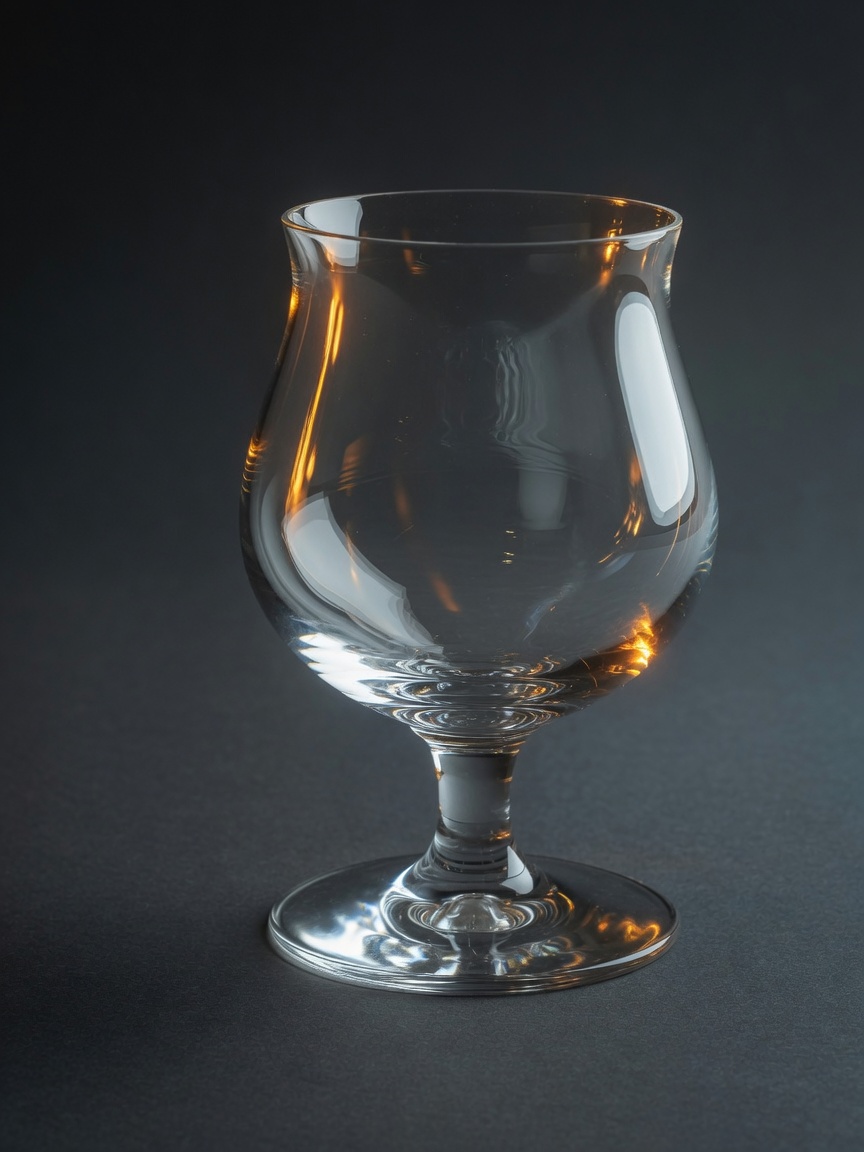 Belgian tulip beer glass with flared lip